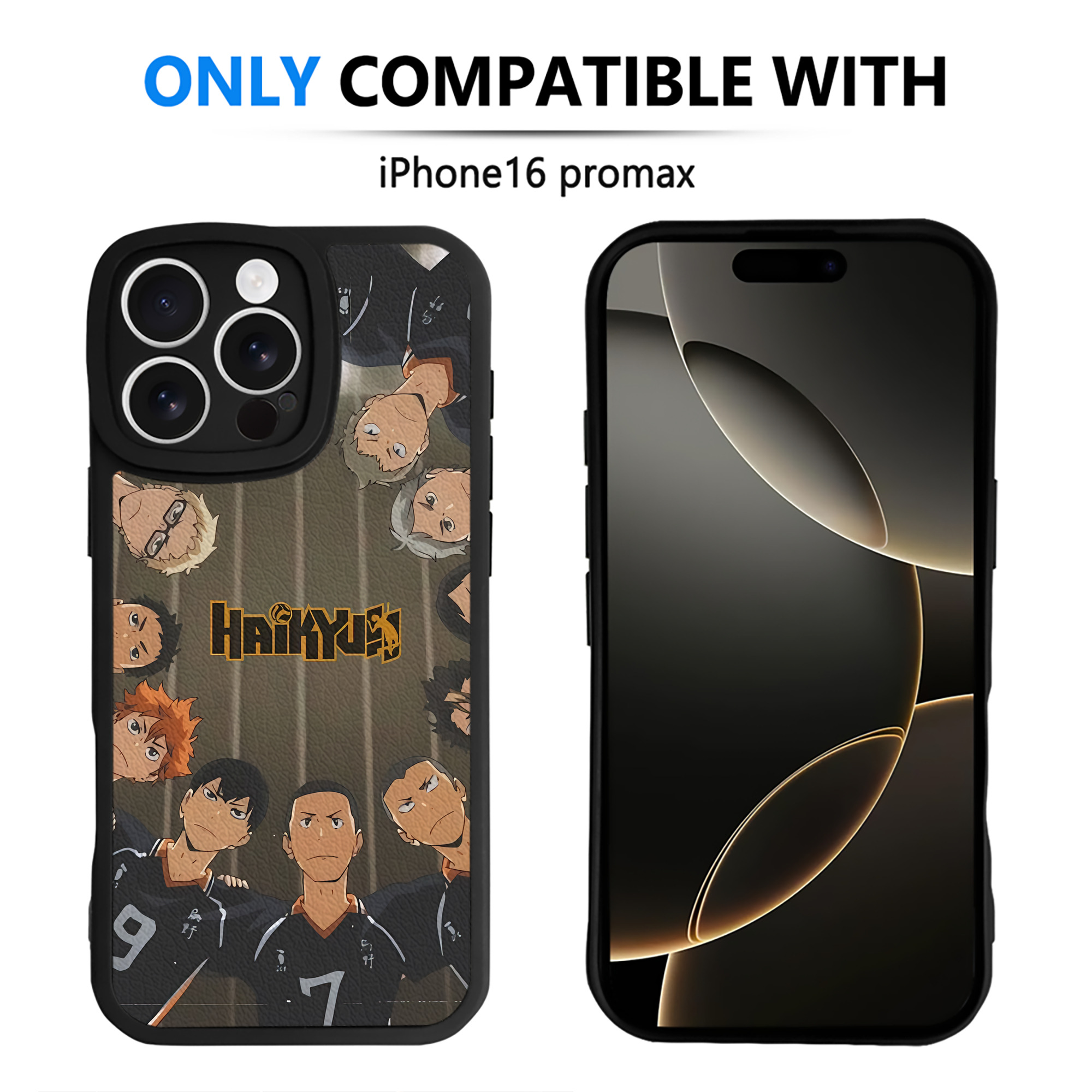 （画像用） ハイキュー!! Haikyu!! 【iPhone 16シリーズ対応】シリコンスマホケース（レザー調） 材質：シリコン